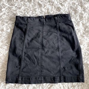Free People Black Denim Skirt